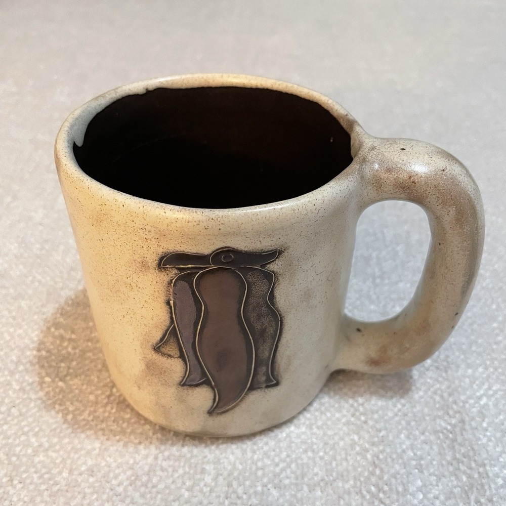 Mara Stoneware Coffee Mug Cup Mexico Pottery Tan Brown